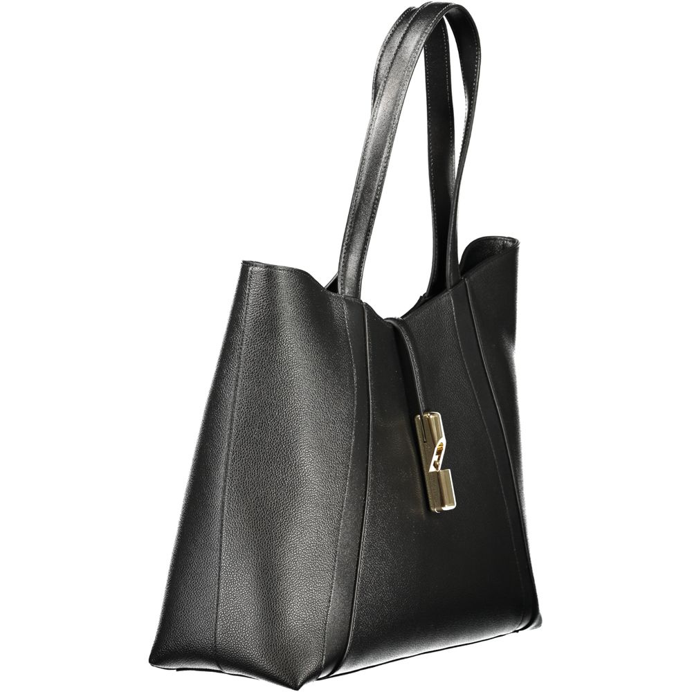 Indulge in the Furla Nero Pelle Women Handbag, a masterpiece of 100% Pelle leather, where Italian craftsmanship meets timeless elegance for the discerning connoisseur.