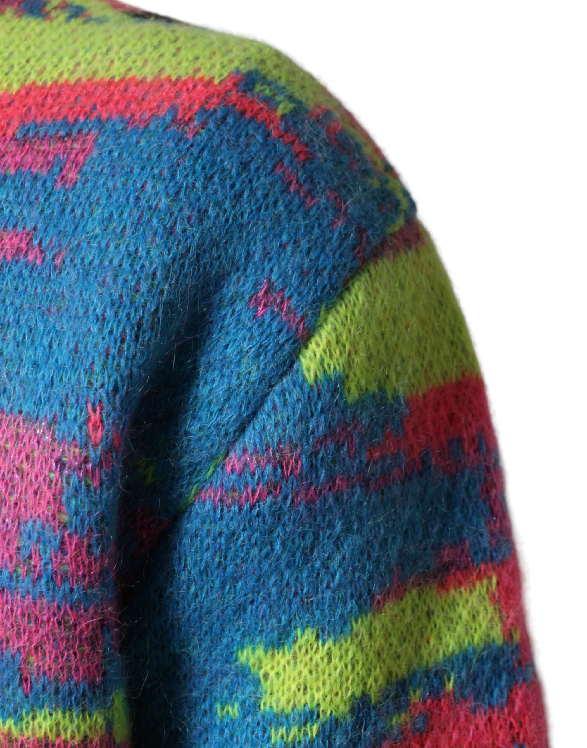 Dolce & Gabbana Multicolor Men Crew Neck Pullover Sweater