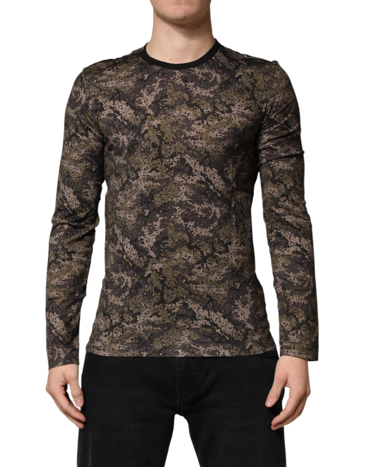 Dolce & Gabbana Multicolor Camouflage Long Sleeve T-shirt Couture