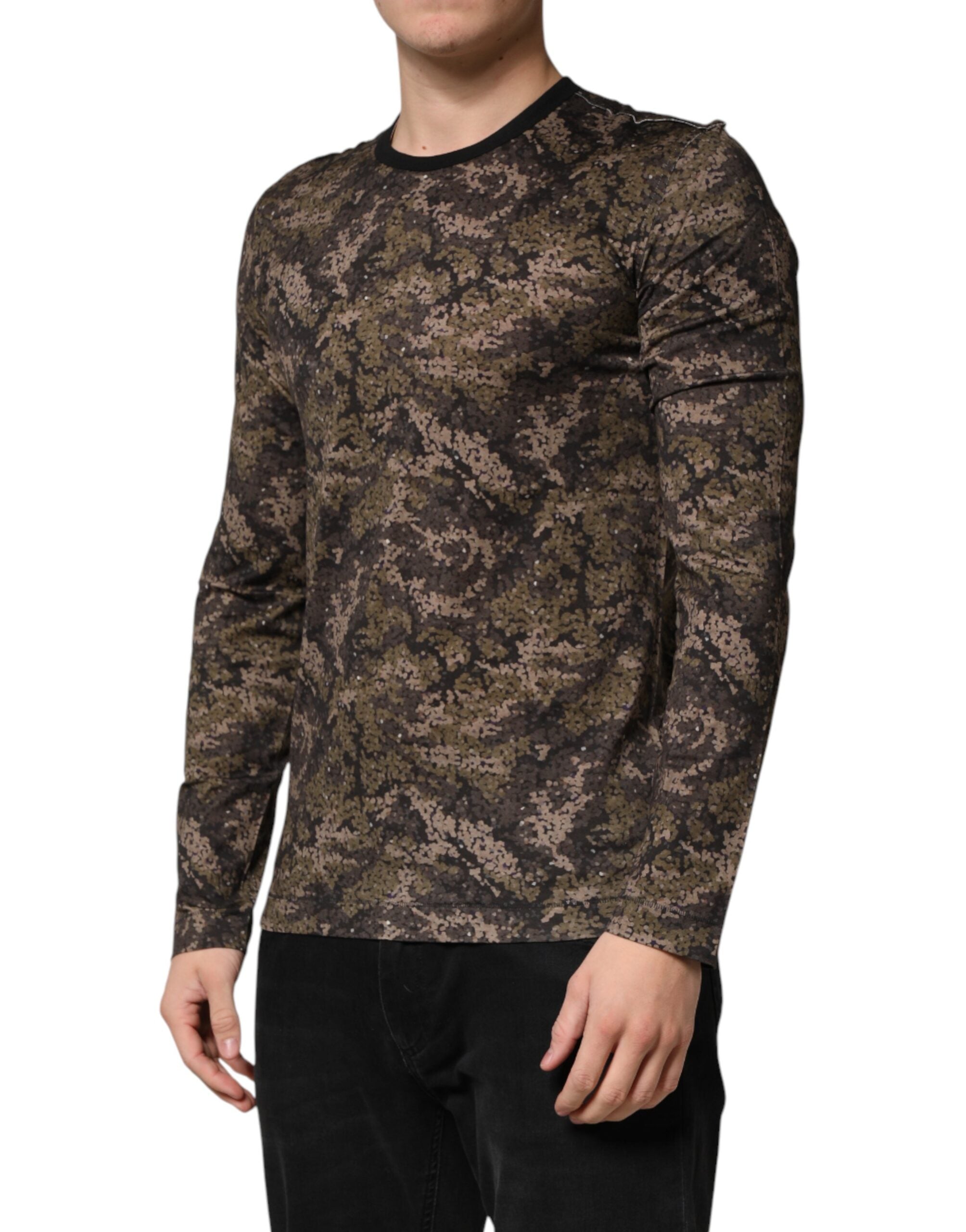 Dolce & Gabbana Multicolor Camouflage Long Sleeves T-shirt Couture