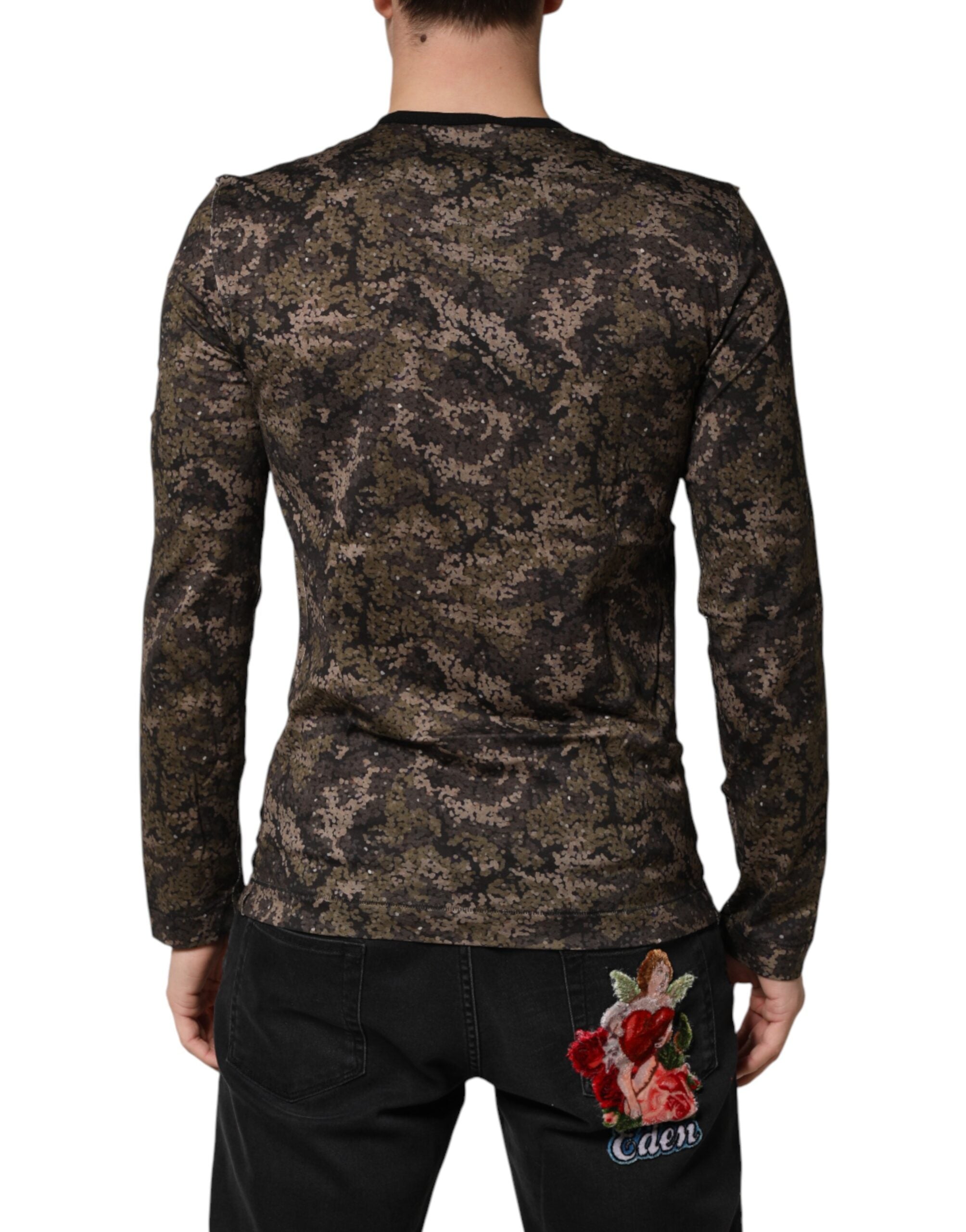 Dolce & Gabbana Multicolor Camouflage Long Sleeve T-shirt Couture