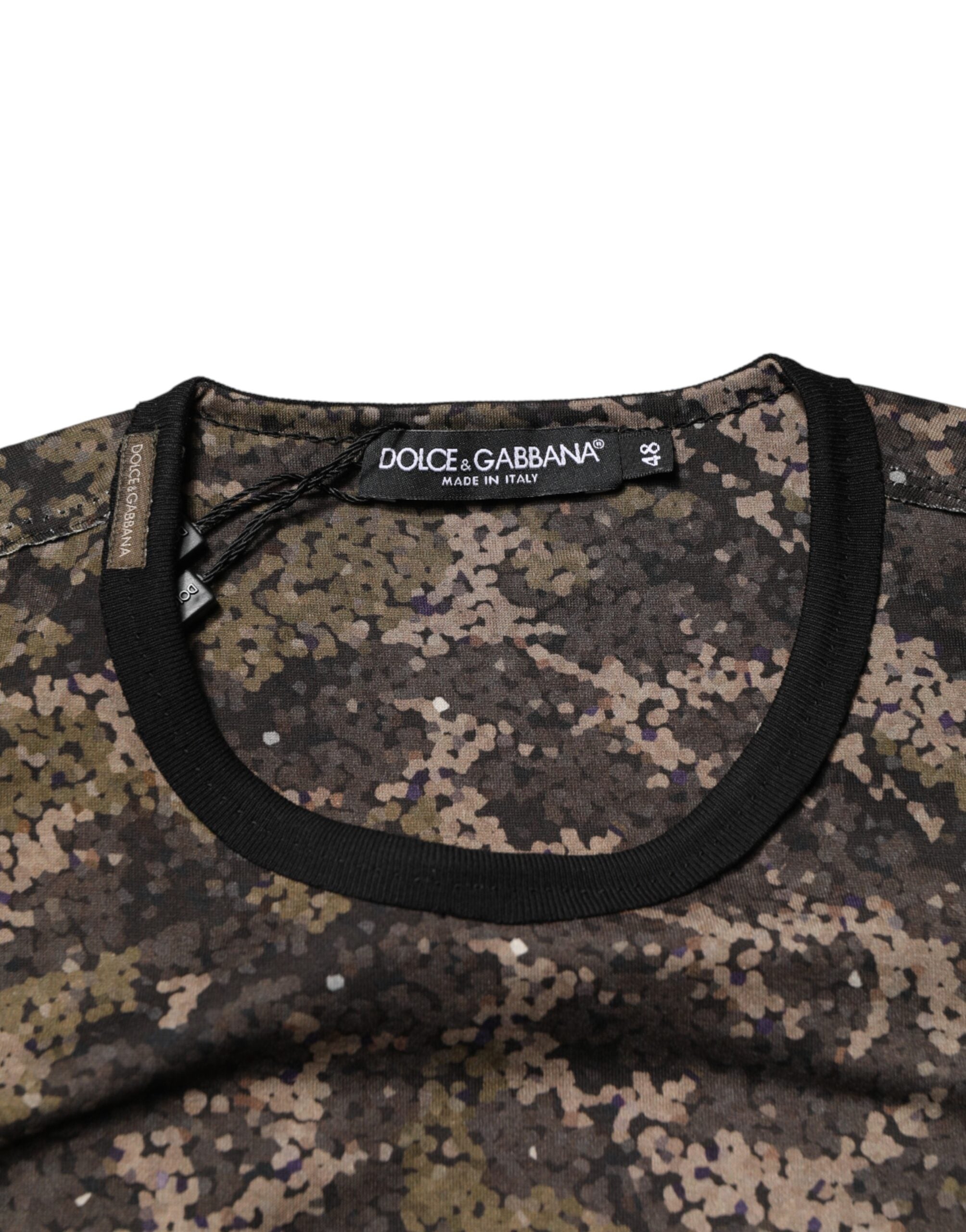 Dolce & Gabbana Multicolor Camouflage Long Sleeve T-shirt Couture