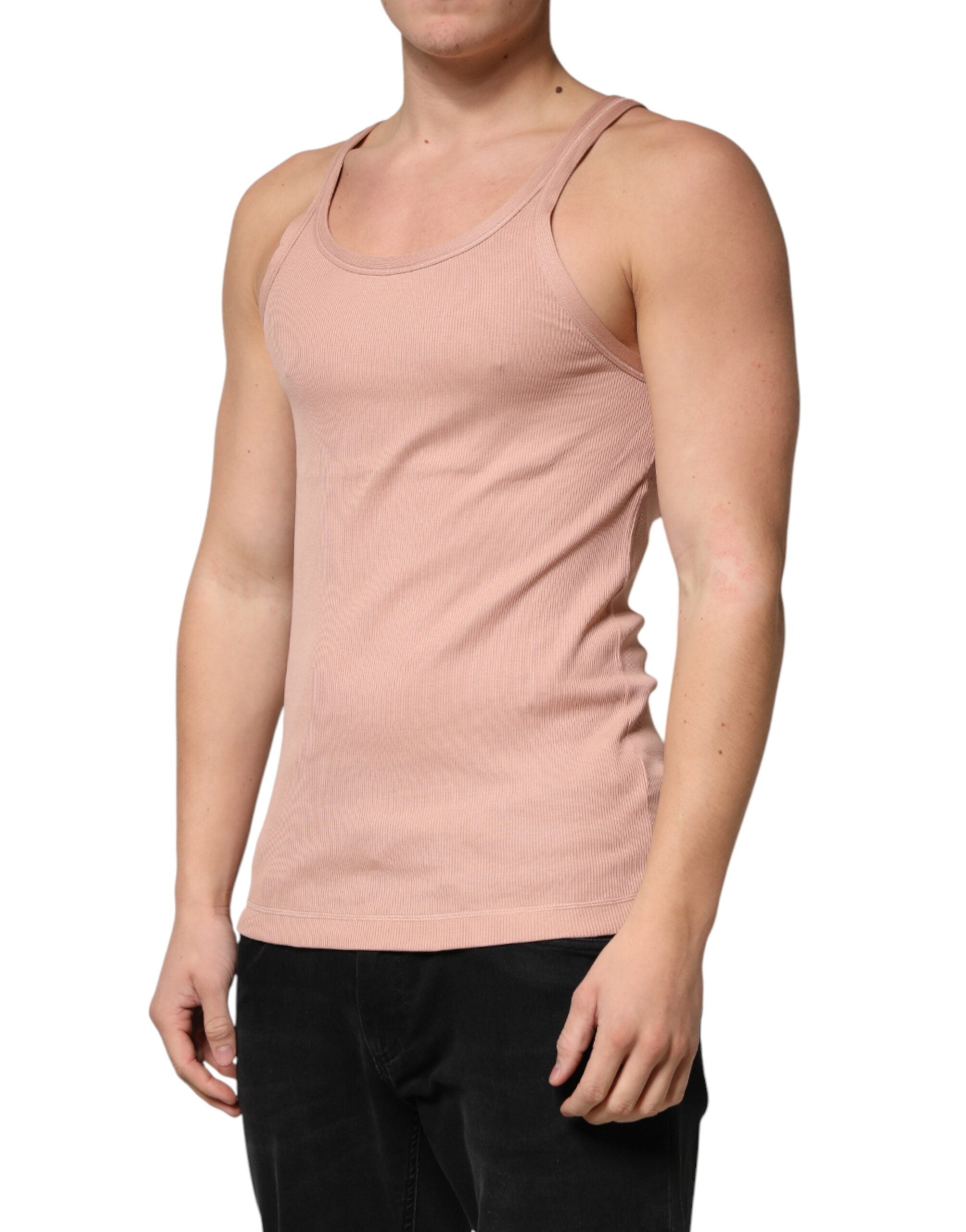 Dolce & Gabbana Pink Sleeveless Round Neck Tank Top T-shirt