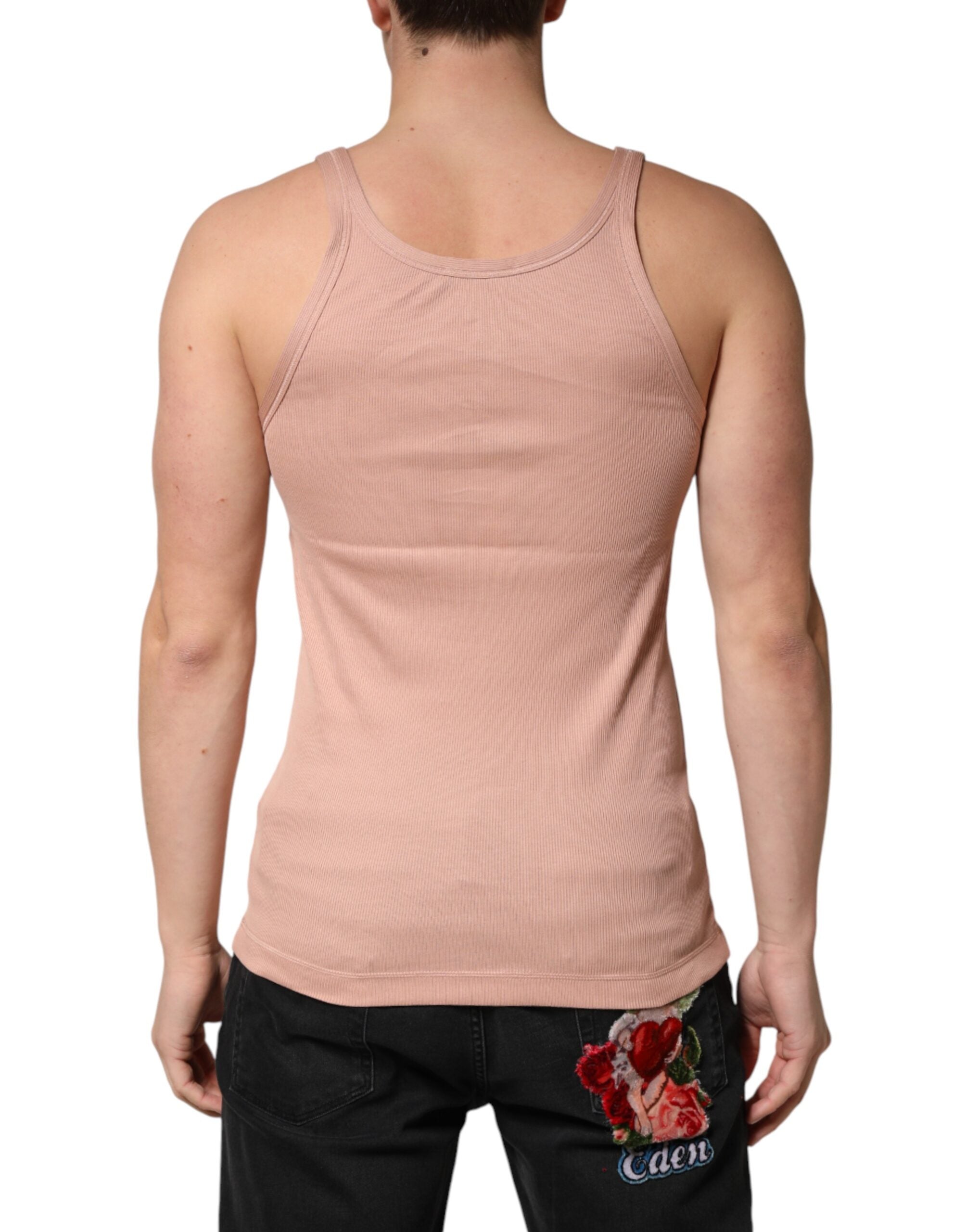 Dolce & Gabbana Pink Sleeveless Round Neck Tank Top T-shirt