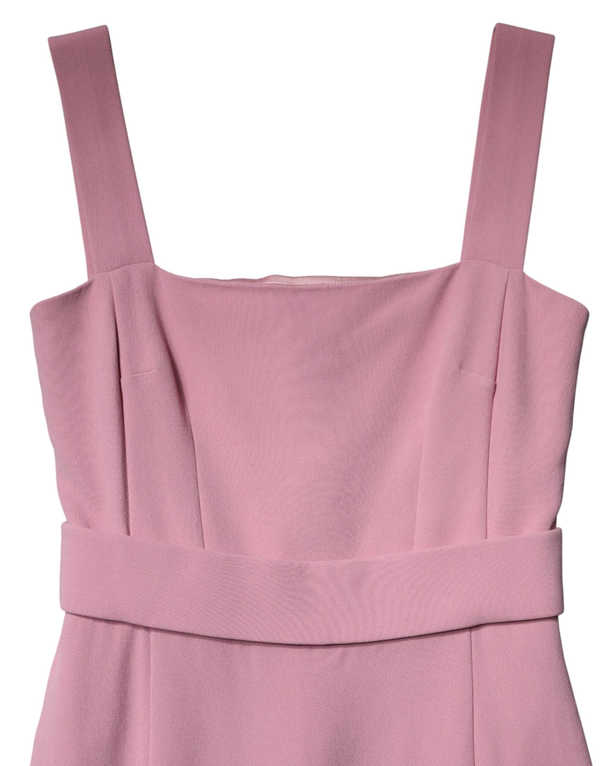 Dolce & Gabbana Pink Viscose Sleeveless Sheath Midi Dress