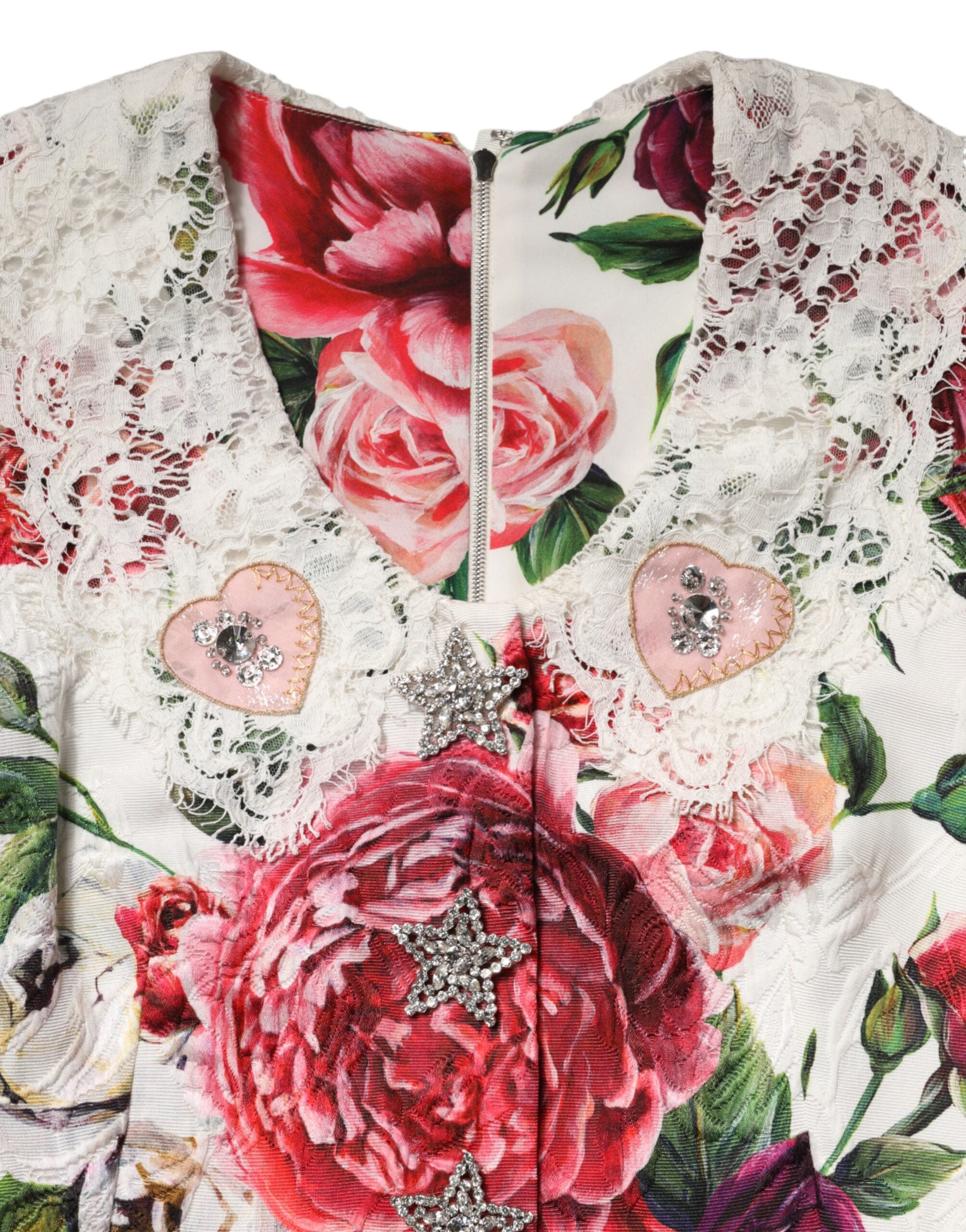 Experience the allure of the Dolce & Gabbana White Floral Embellished Sheath Mini Dress, a masterpiece of Italian craftsmanship that epitomizes luxury and sophistication.