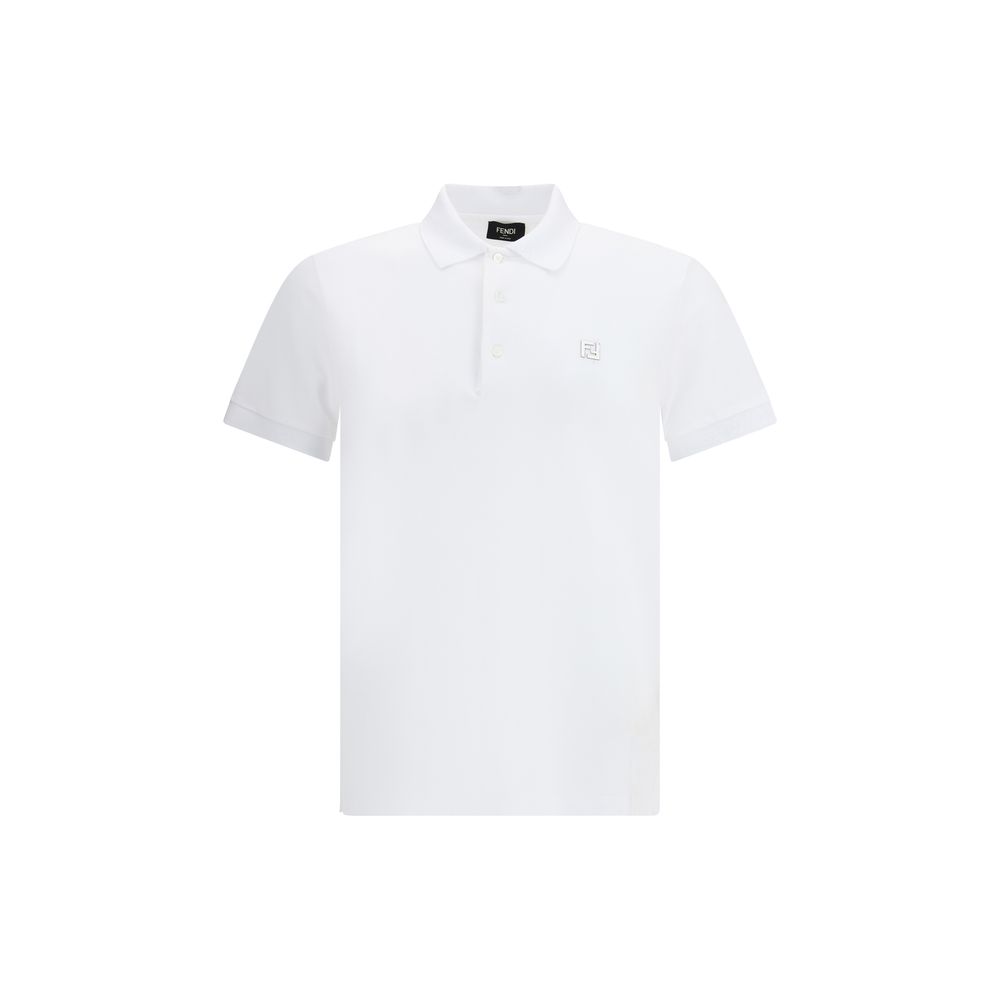 Fendi White Cotton Polo Shirt - Timeless Luxury for All