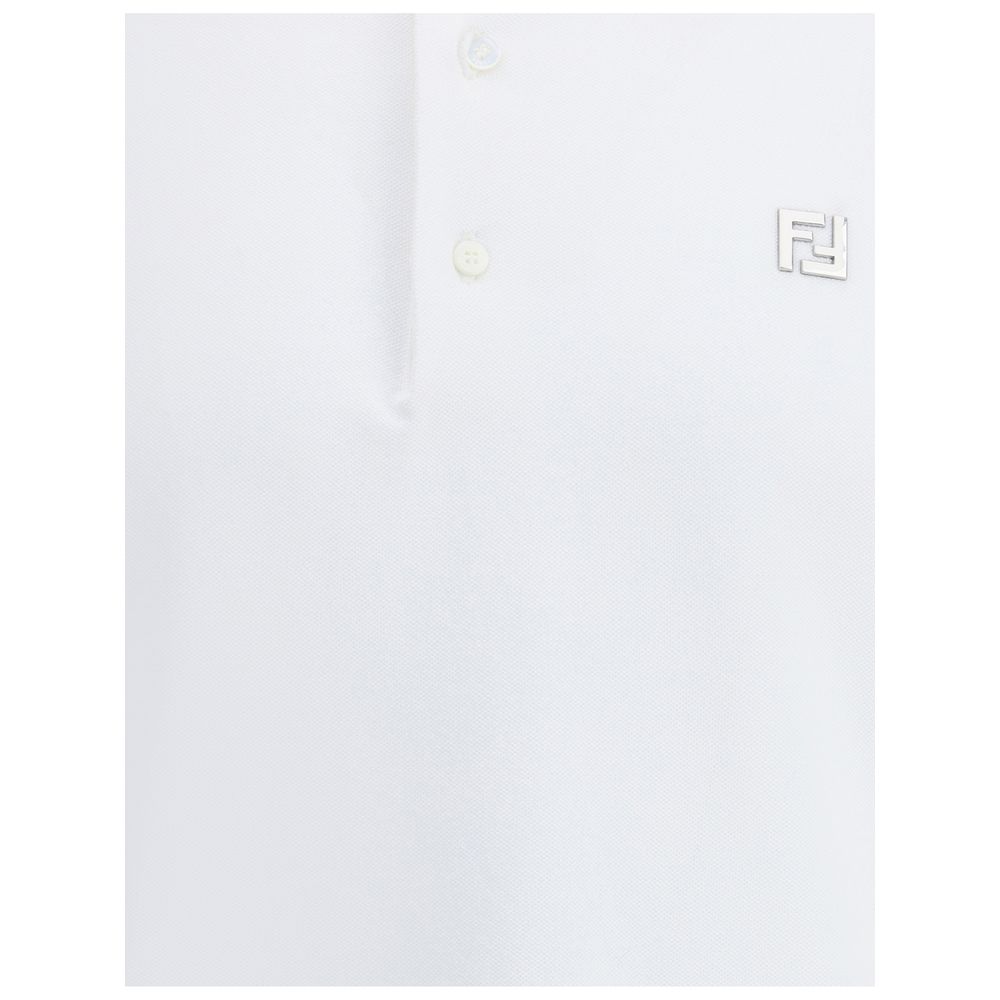Fendi White Cotton Polo Shirt - Timeless Luxury for All