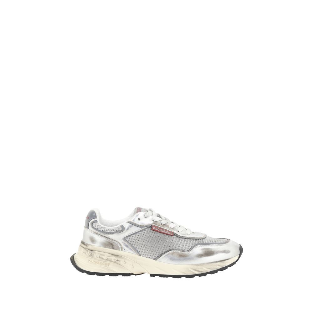 Dsquared² White Calf Leather Bos Taurus Sneakers – Designer Luxury