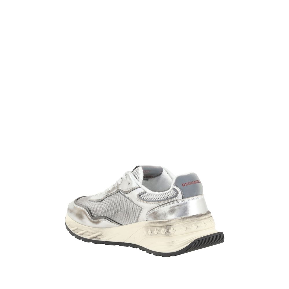 Dsquared² White Calf Leather Sneakers – Designer Luxury Footwear