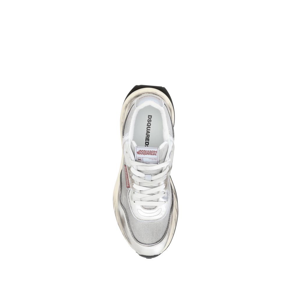 Dsquared² White Calf Leather Sneakers – Designer Luxury Footwear