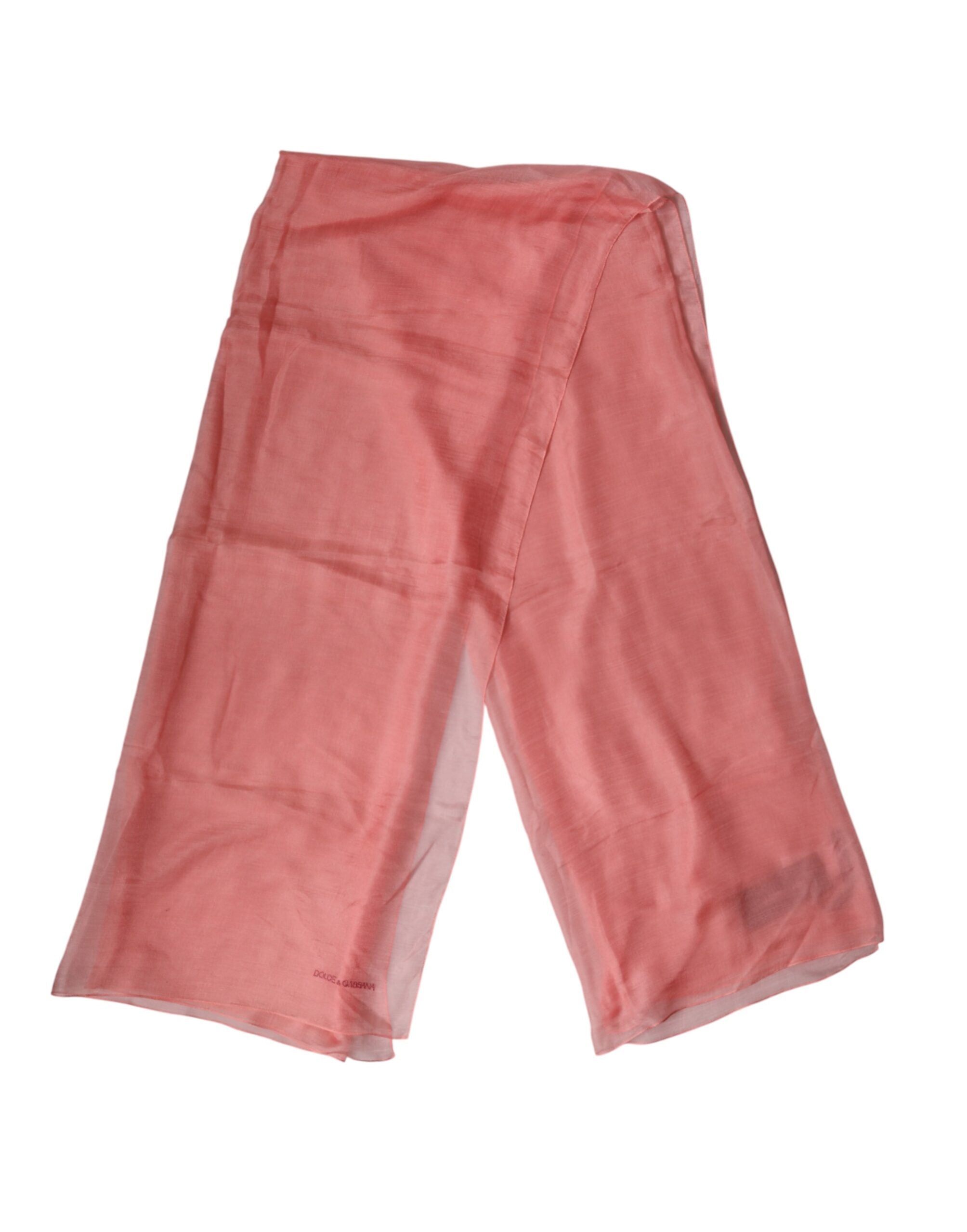 Dolce & Gabbana Light Pink Stole Neck Wrap Shawl Scarf