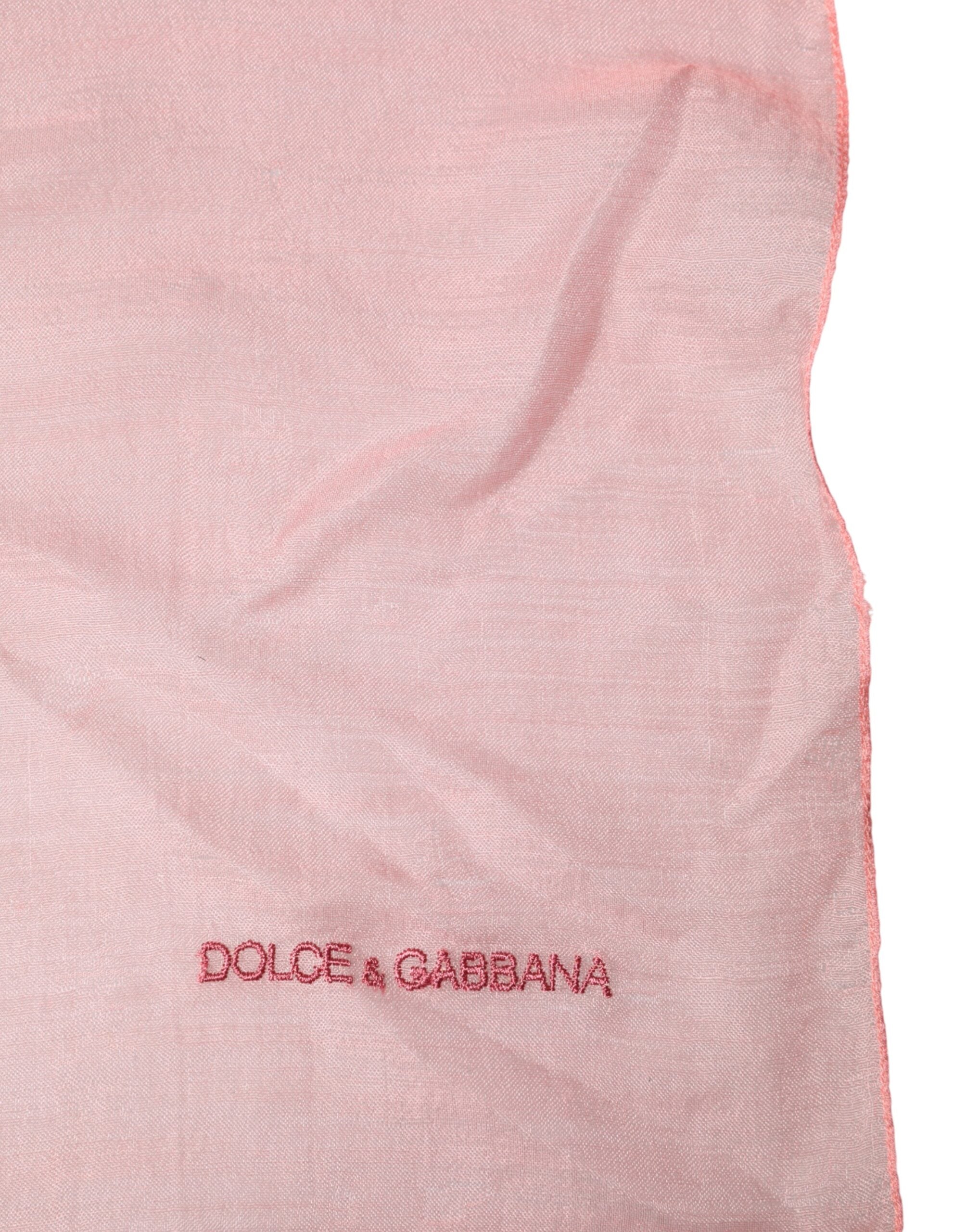 Dolce & Gabbana Light Pink Stole Neck Wrap Shawl Scarf