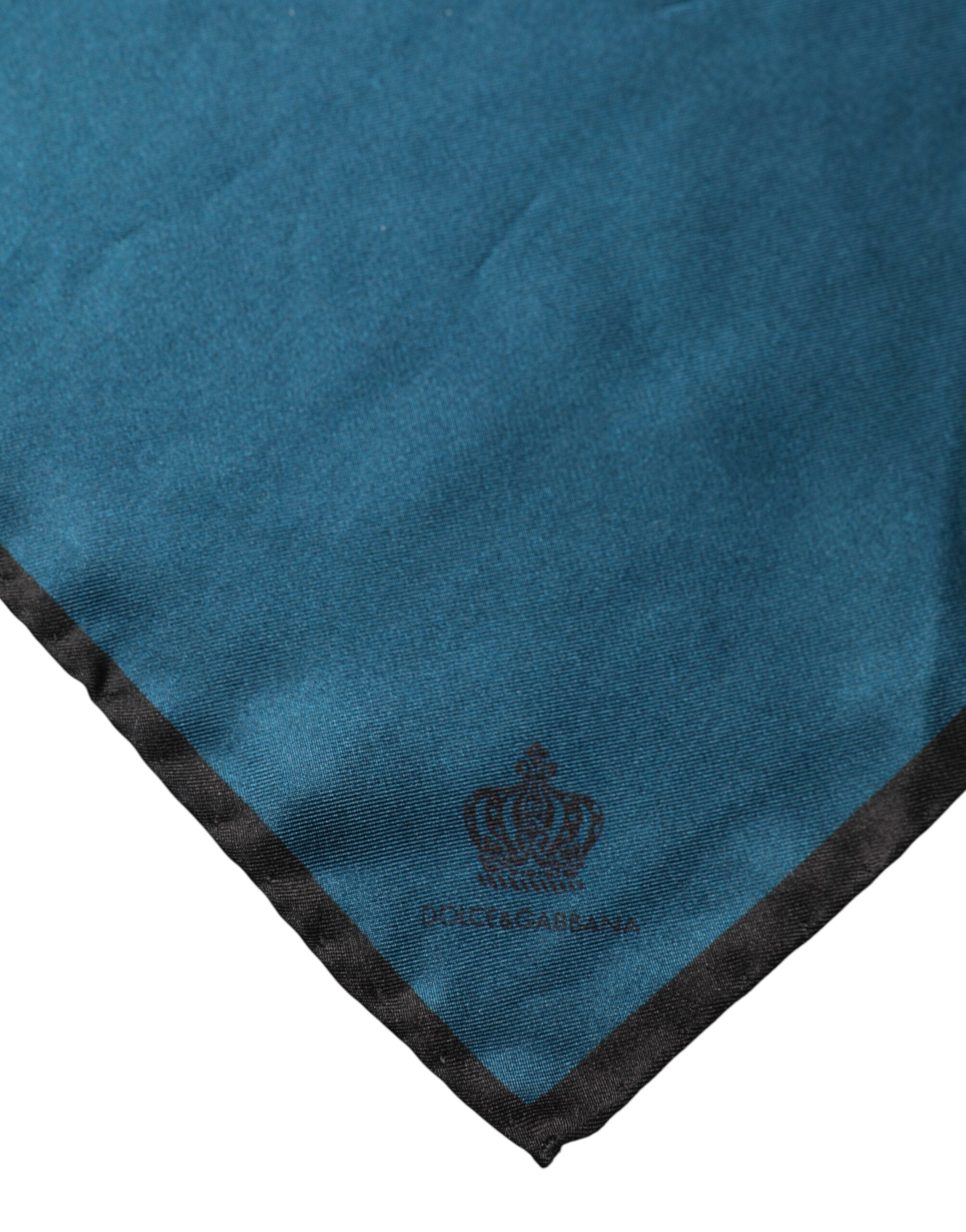 Dolce & Gabbana Blue Silk Square Pocket Handkerchief Scarf
