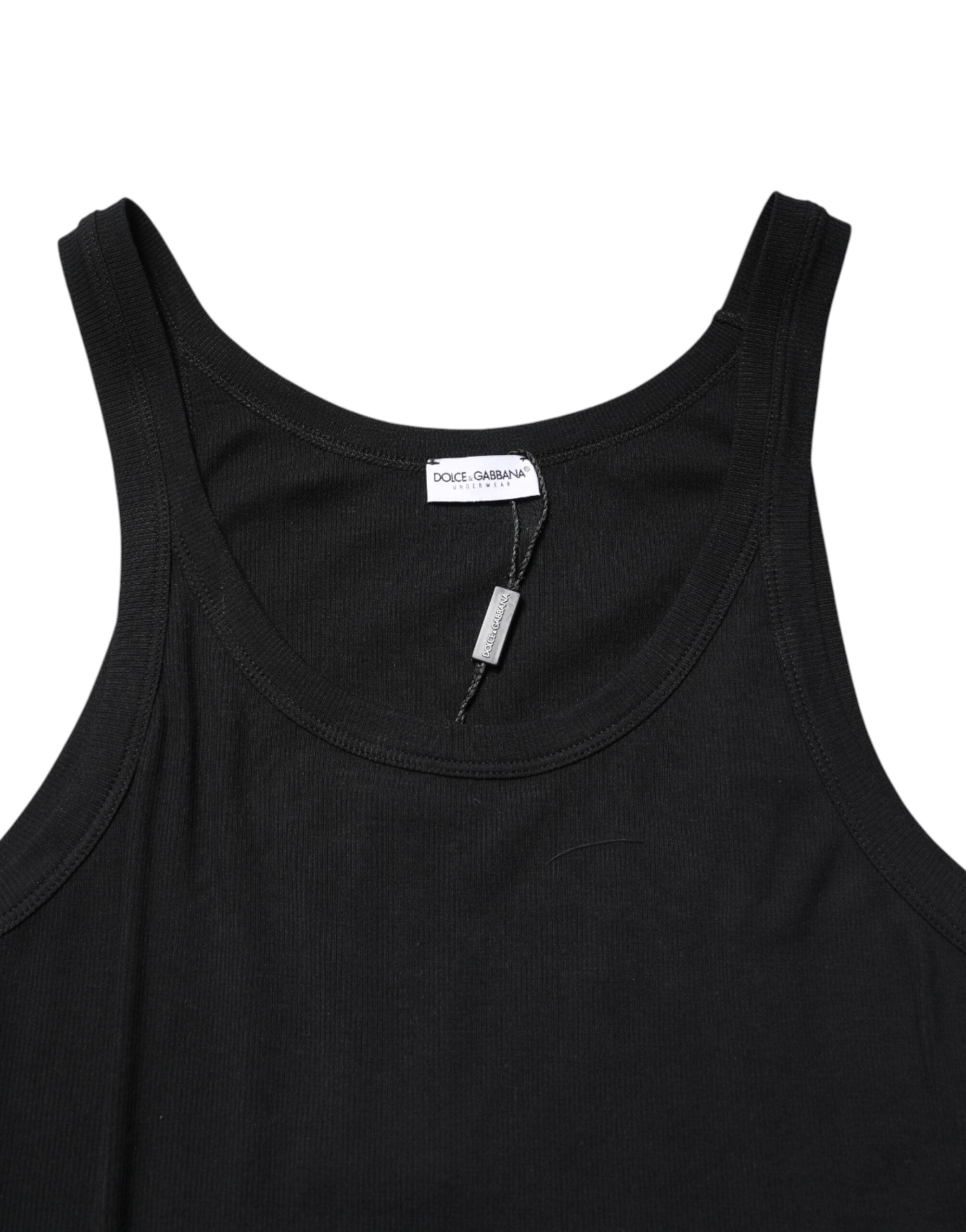 Dolce & Gabbana Black Sleeveless Round Neck Tank Top T-shirt