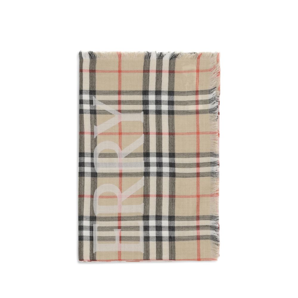 Burberry Beige Wool Scarf – Artisanal Luxury Accessory