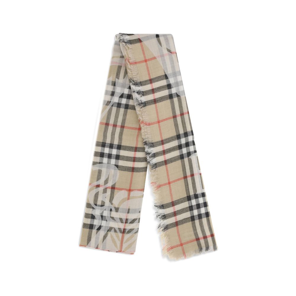 Burberry Beige Wool Scarf – Artisanal Luxury Accessory