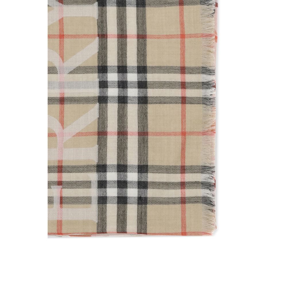 Burberry Beige Wool Scarf – Artisanal Luxury Accessory