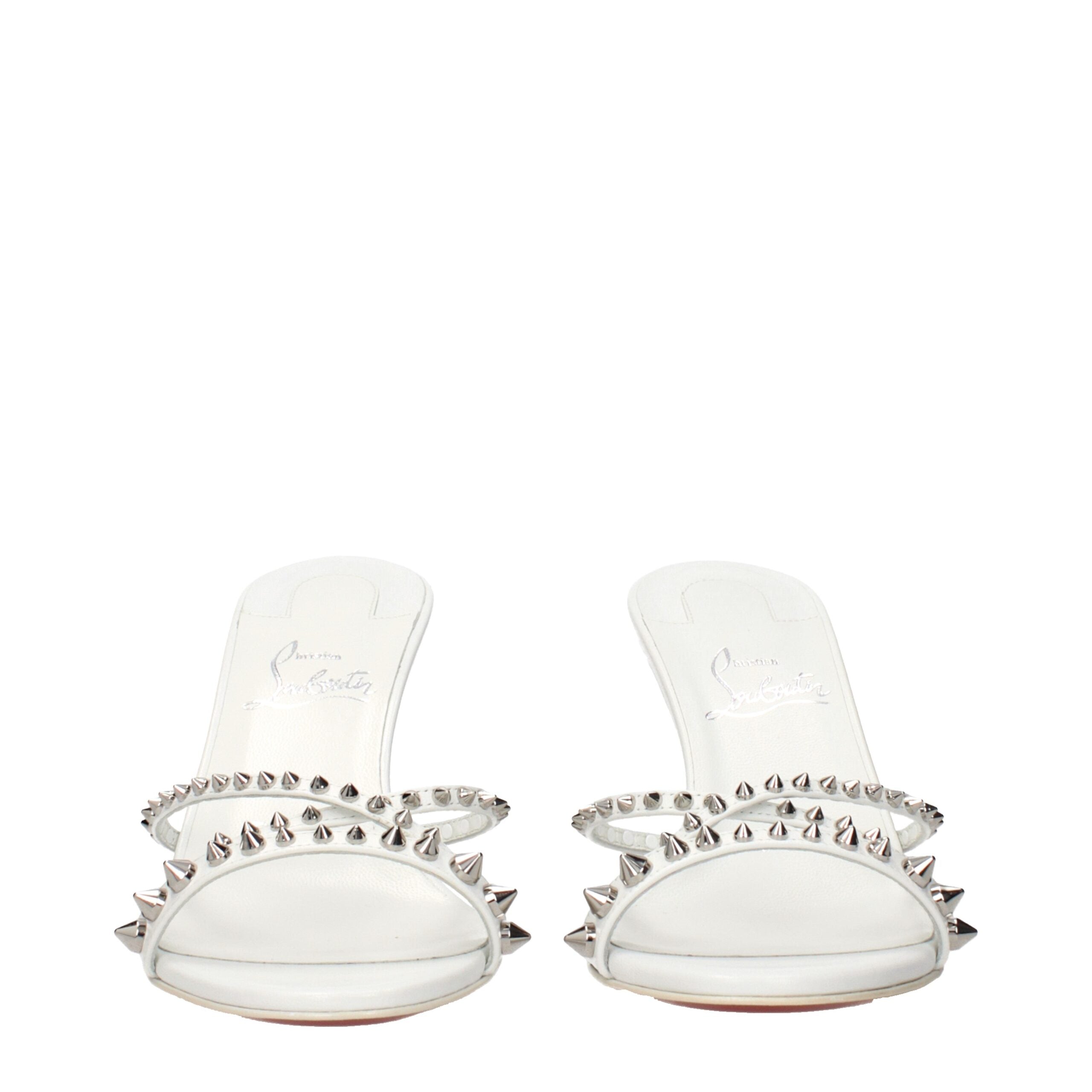 Christian Louboutin White Leather Stiletto Heel Sandals