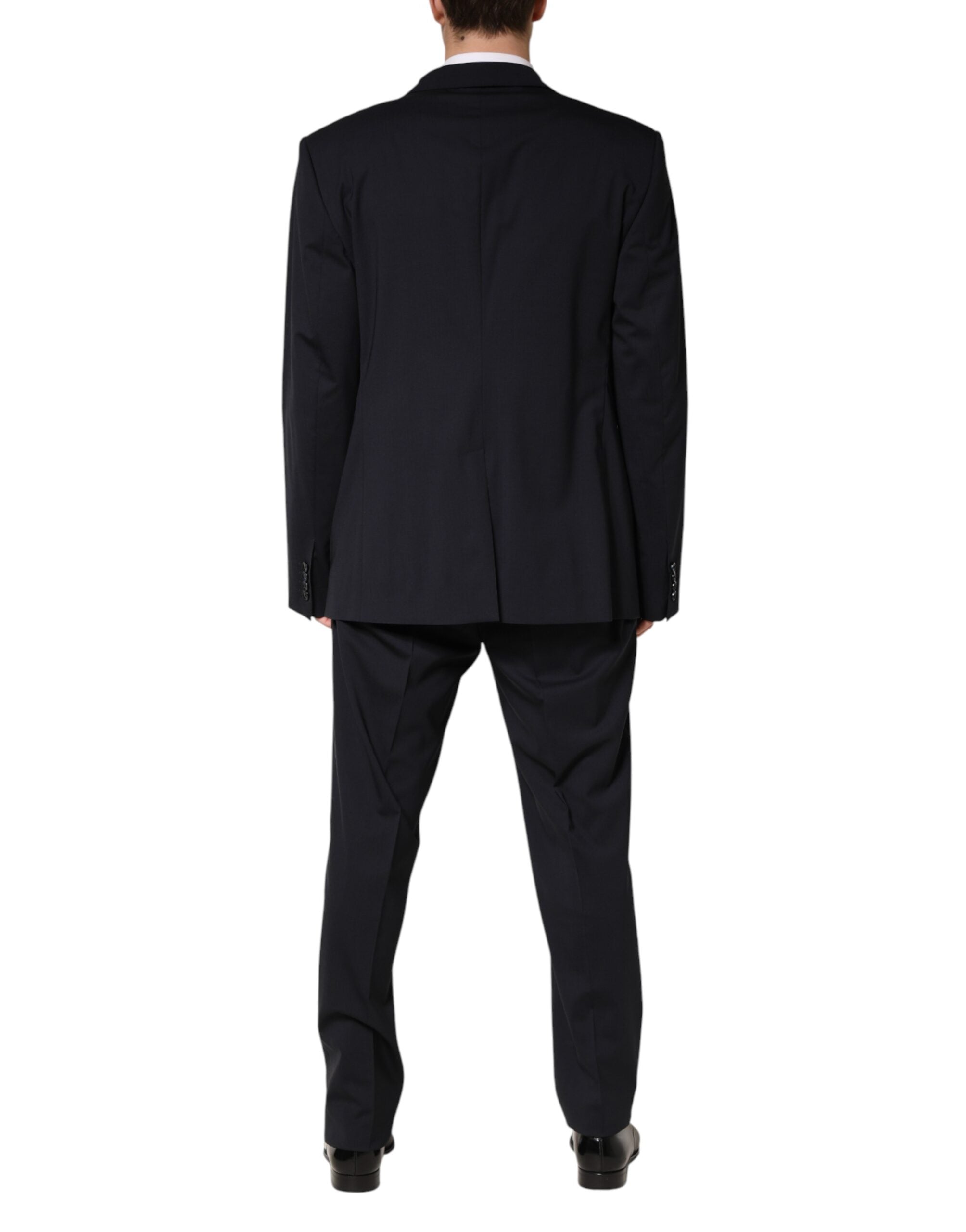 Dolce & Gabbana Blue Wool Double Breasted 2 Piece Men Suit