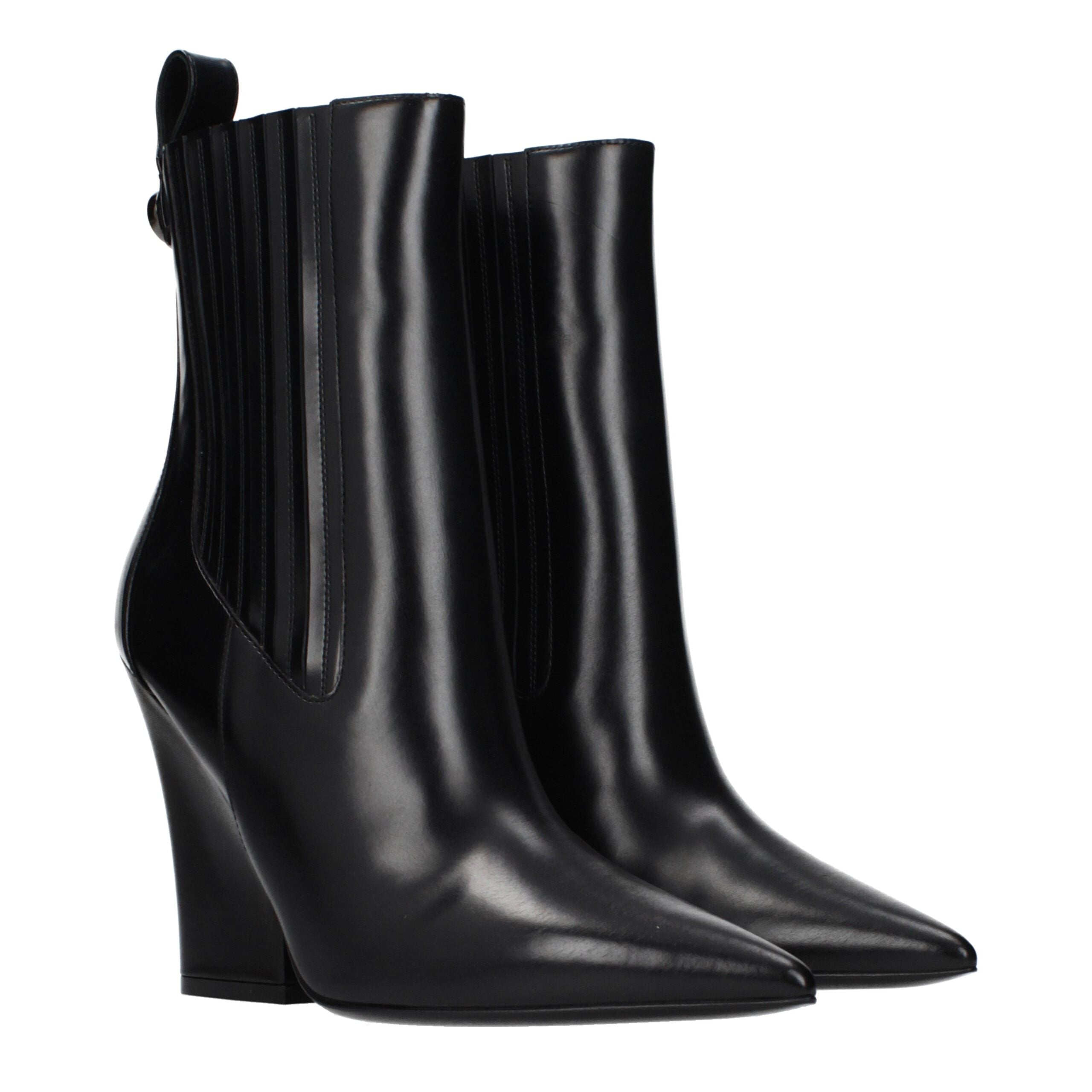 Valentino Garavani Black Leather Ankle Boots - Designer Elegance