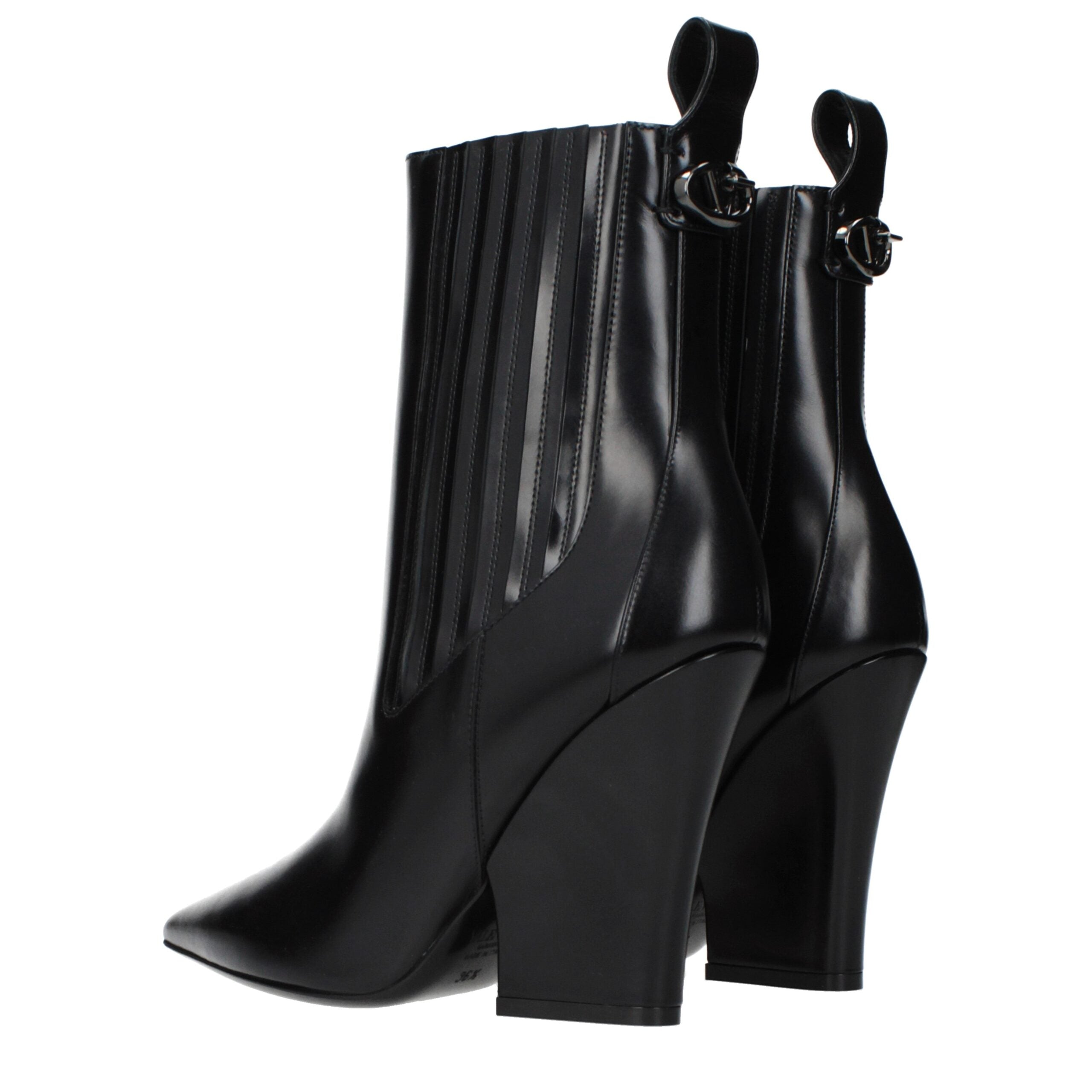 Valentino Garavani Black Leather Ankle Boots | Designer Elegance