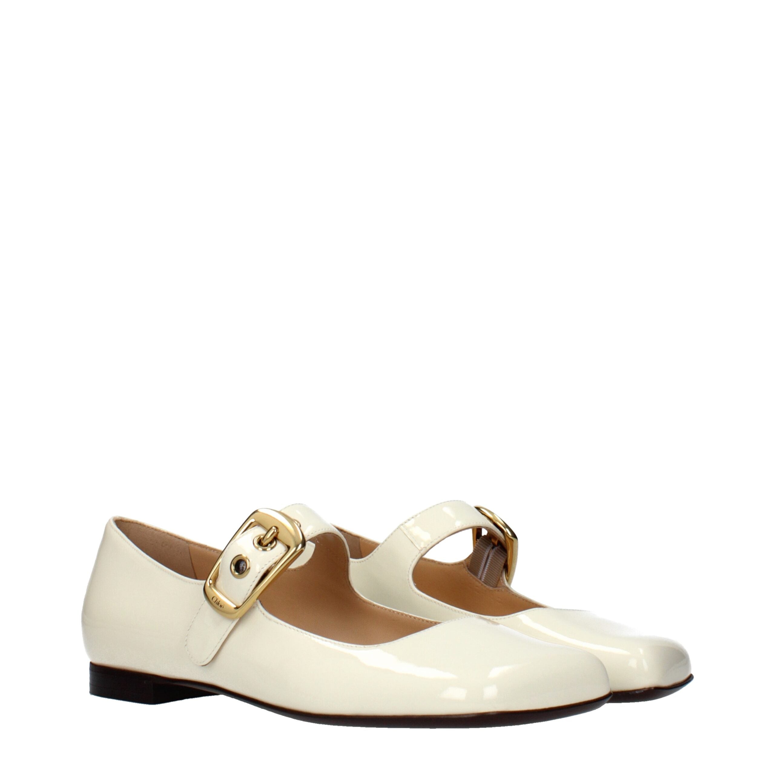 Chloé Beige Leather Ballet Flats - Artisanal Luxury Elegance