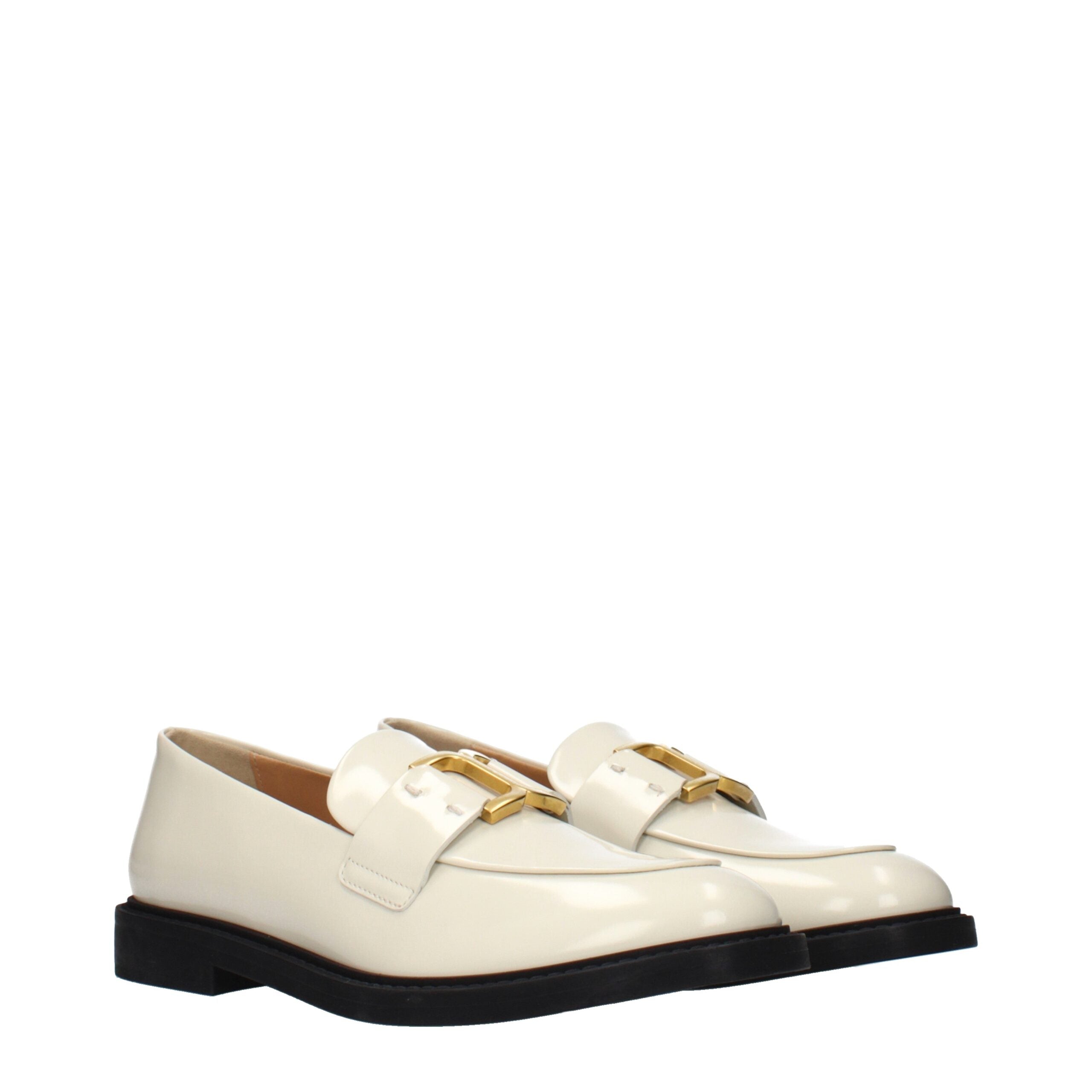 Chloé Beige Leather Slip-On Loafers – Artisanal Luxury Footwear