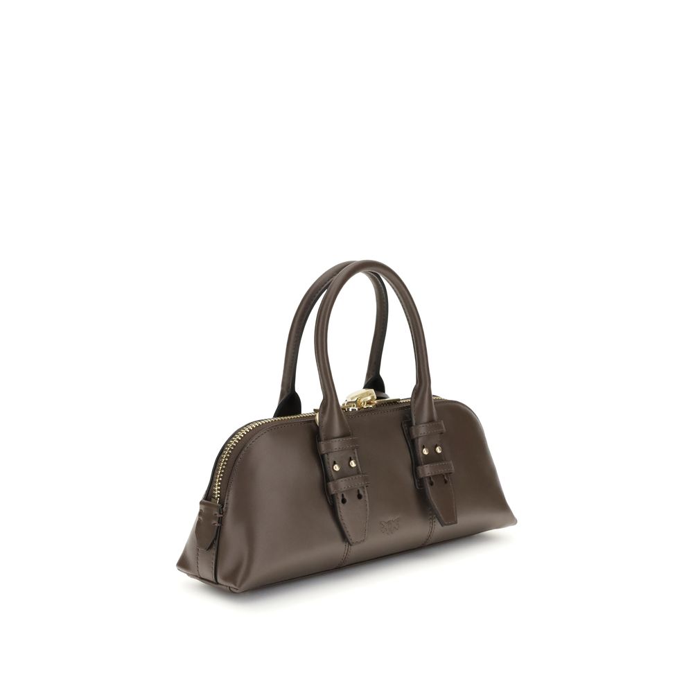 PINKO Brown Calf Leather Bos Taurus Handbag