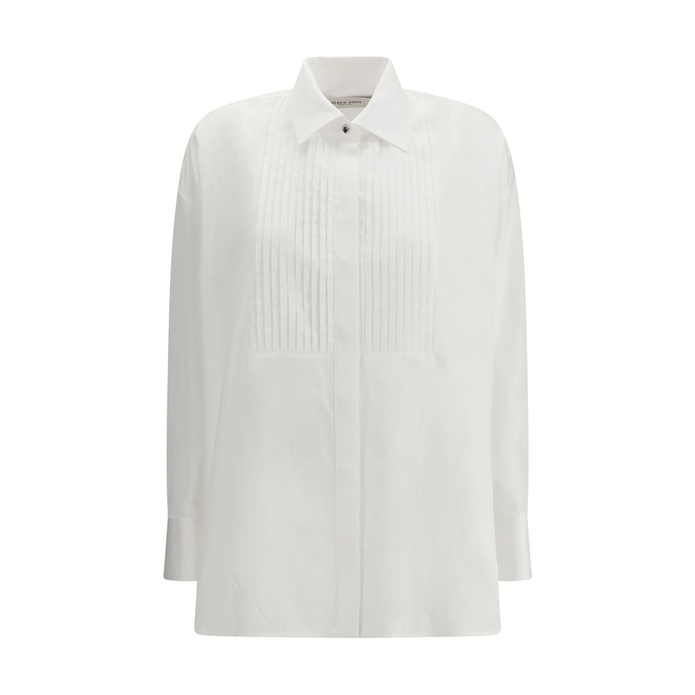 Golden Goose White Cotton Dress Shirt – Artisanal Luxury Elegance