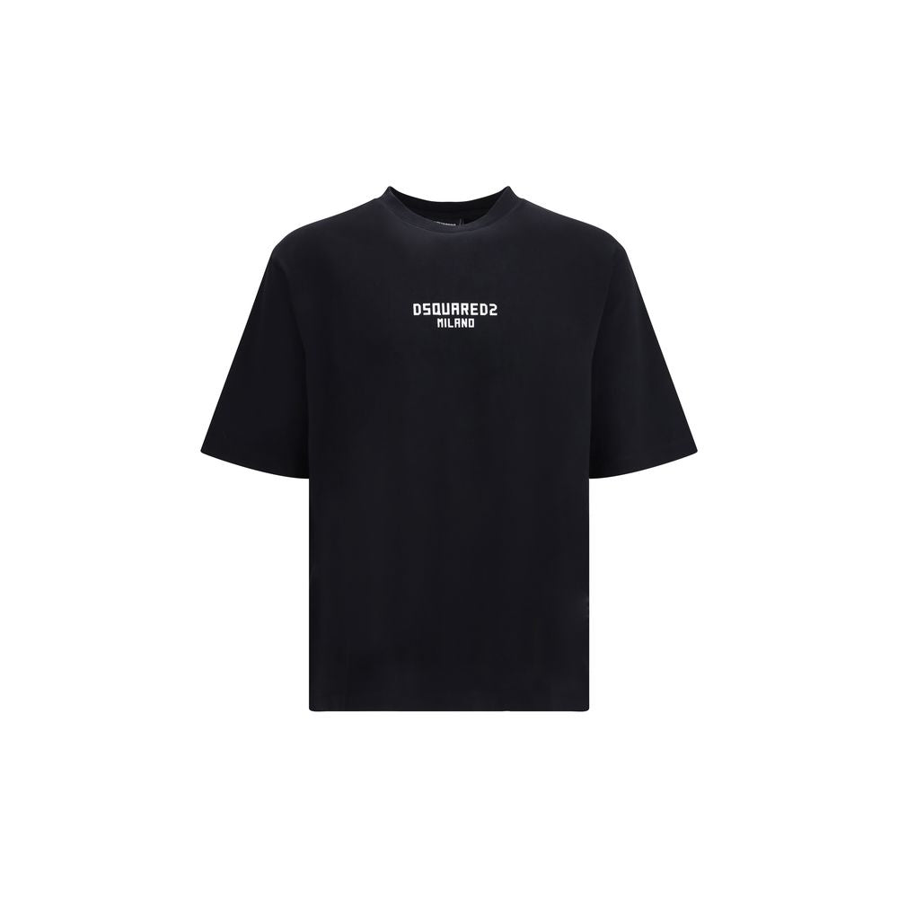 Dsquared² Black Cotton T-Shirt - Oversized Designer Luxury