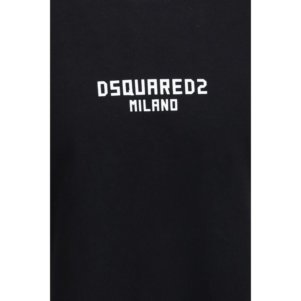 Dsquared² Black Cotton T-Shirt - Designer Luxury Couture