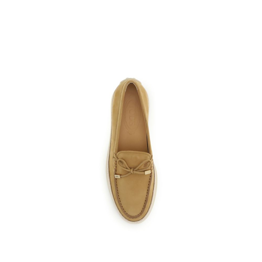 Tod's Beige Rubber Platform Loafers