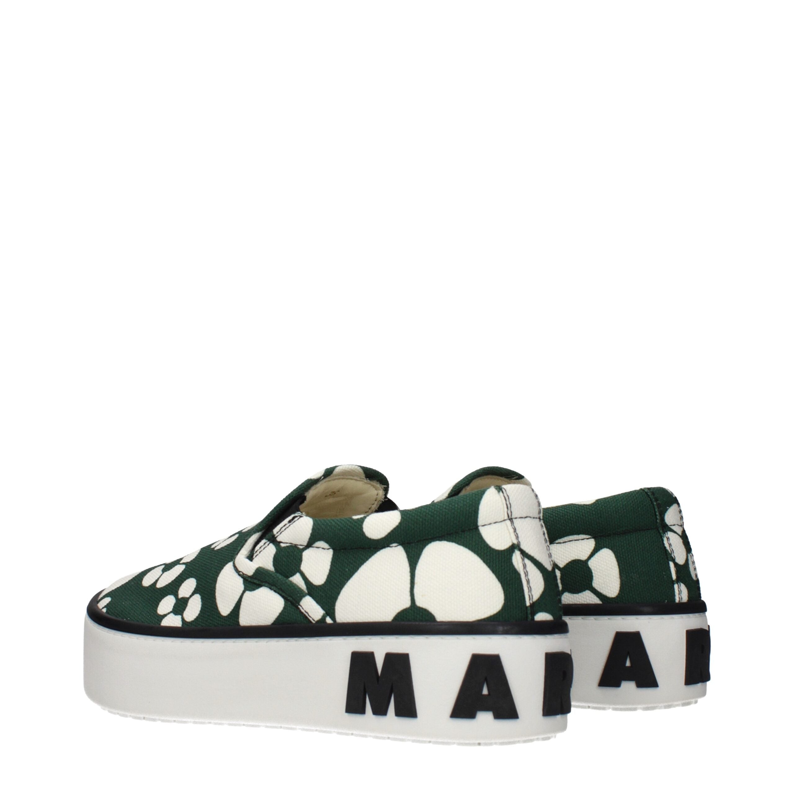 Indulge in the Marni Green Fabric Slip-On Loafers, where exquisite craftsmanship meets timeless elegance, perfect for the discerning individual seeking effortless luxury.