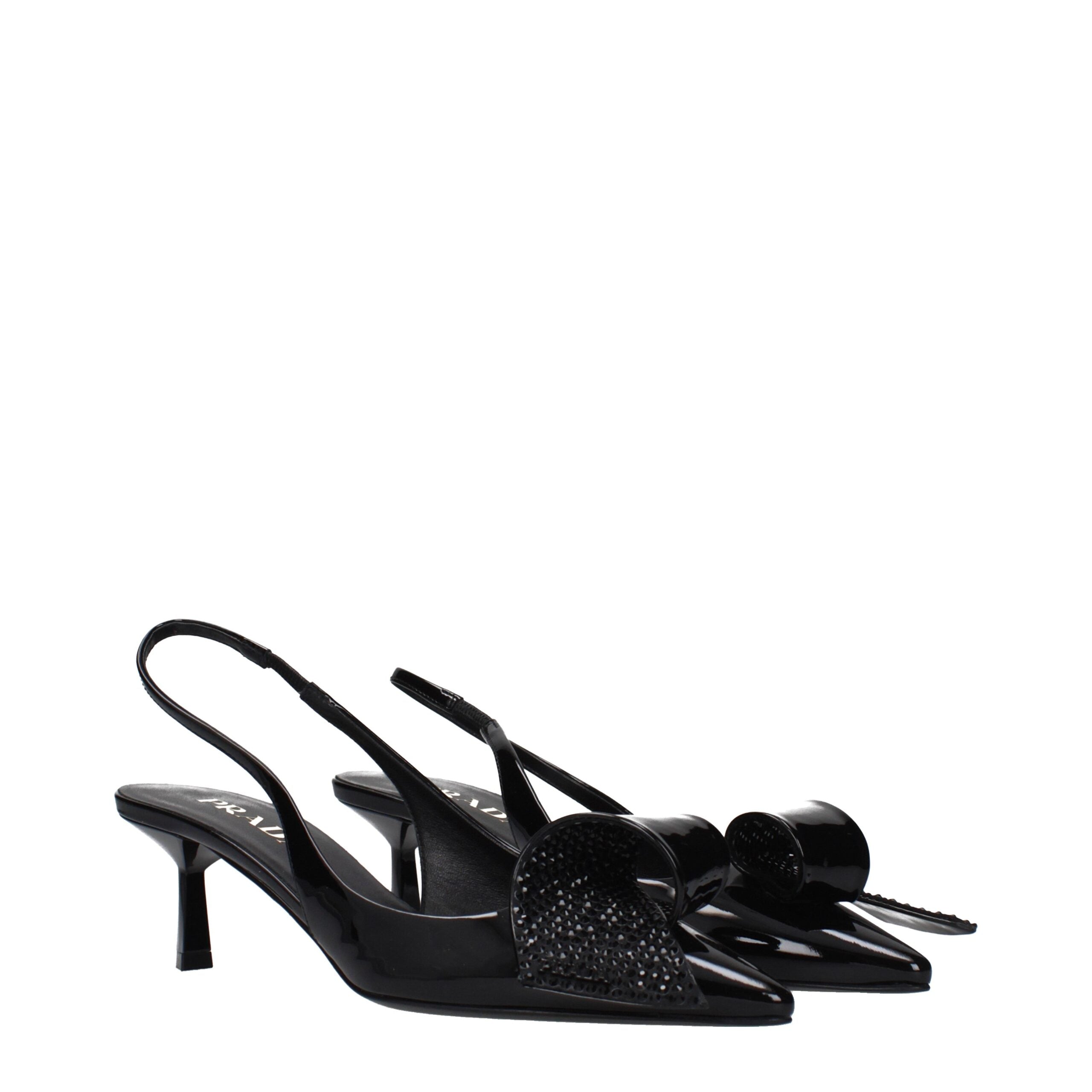 Indulge in the exquisite allure of Prada Black Leather Stiletto Heel Sandals, where sumptuous patent leather meets timeless elegance for the modern connoisseur.