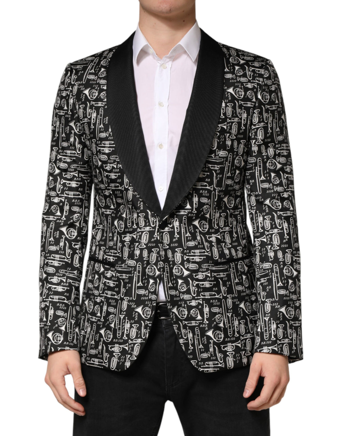 Dolce & Gabbana Black Silk Blazer - Artisanal Elegance in Luxury