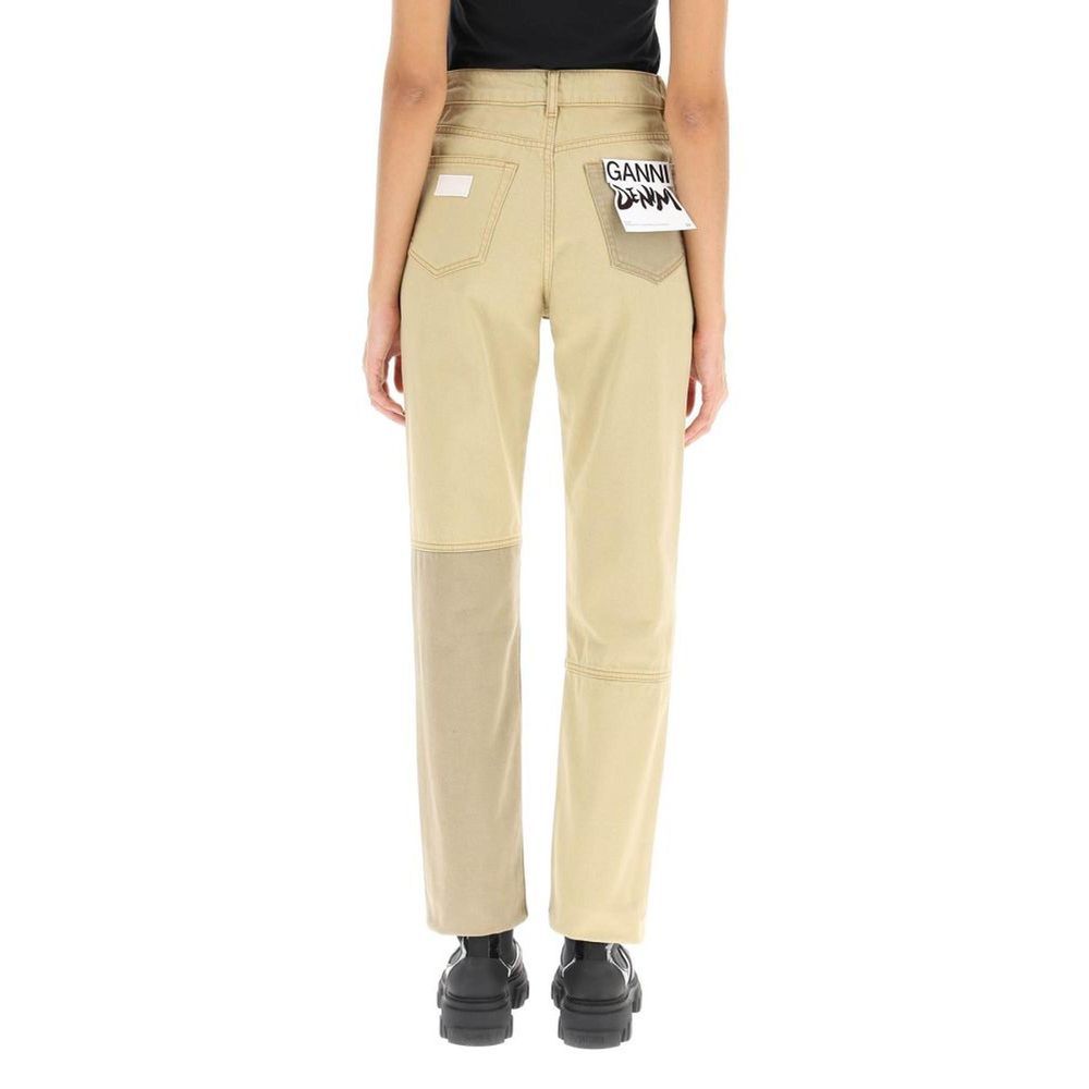 Ganni Brown Cotton Jeans - Timeless Elegance for the Discerning
