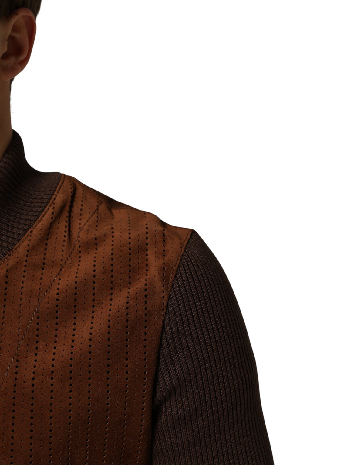 Indulge in the exquisite Dolce & Gabbana Brown Velvet Calfskin Full Zip Biker Jacket, a masterpiece of Italian craftsmanship that elevates your style with luxurious sophistication.