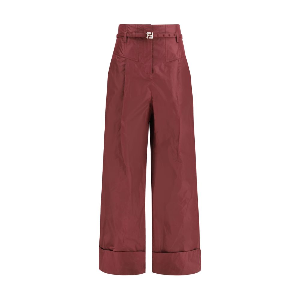 Fendi Bordeaux Silk Dress Pants – Exquisite Elegance in Silk