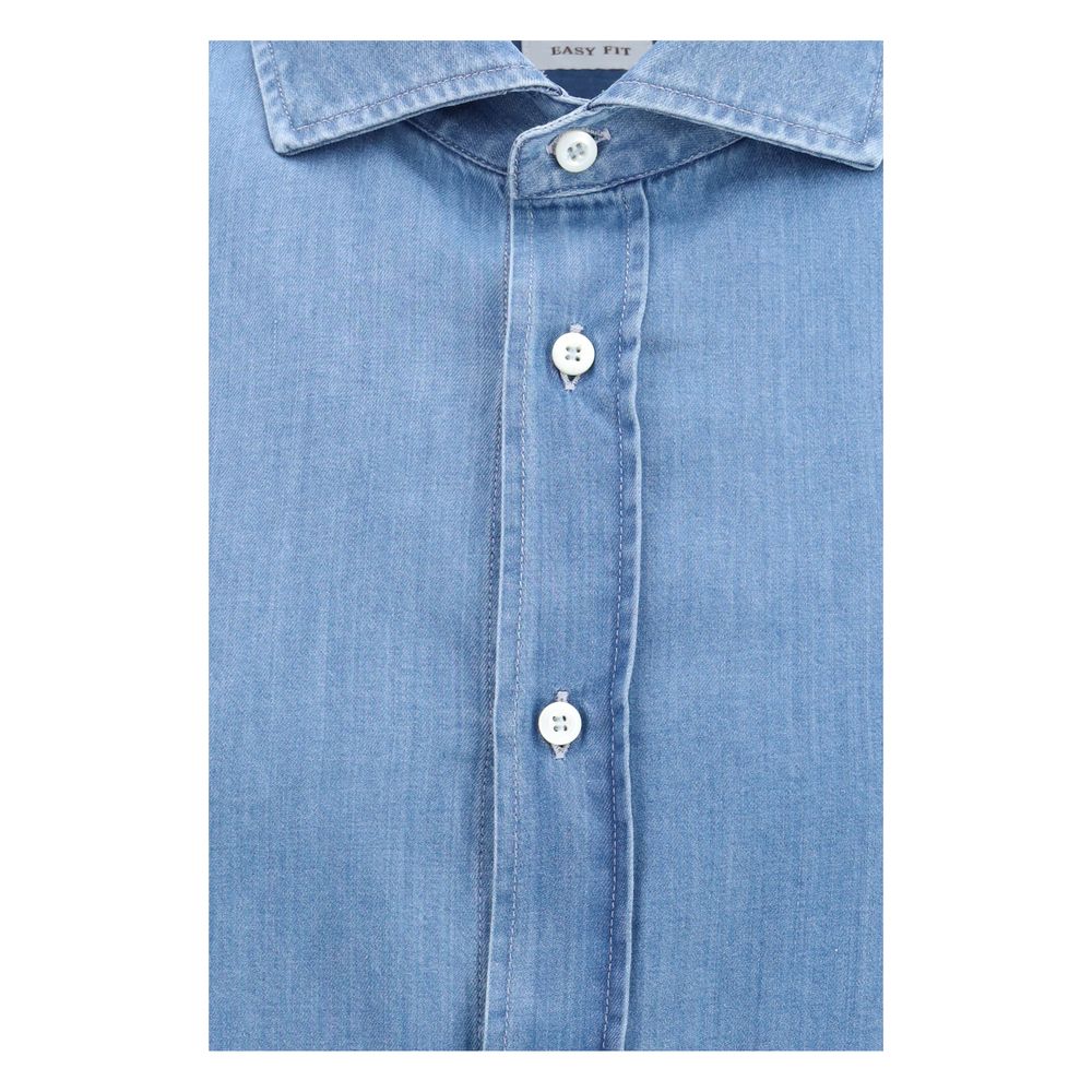 Brunello Cucinelli Blue Denim Shirt - Artisanal Luxury Couture