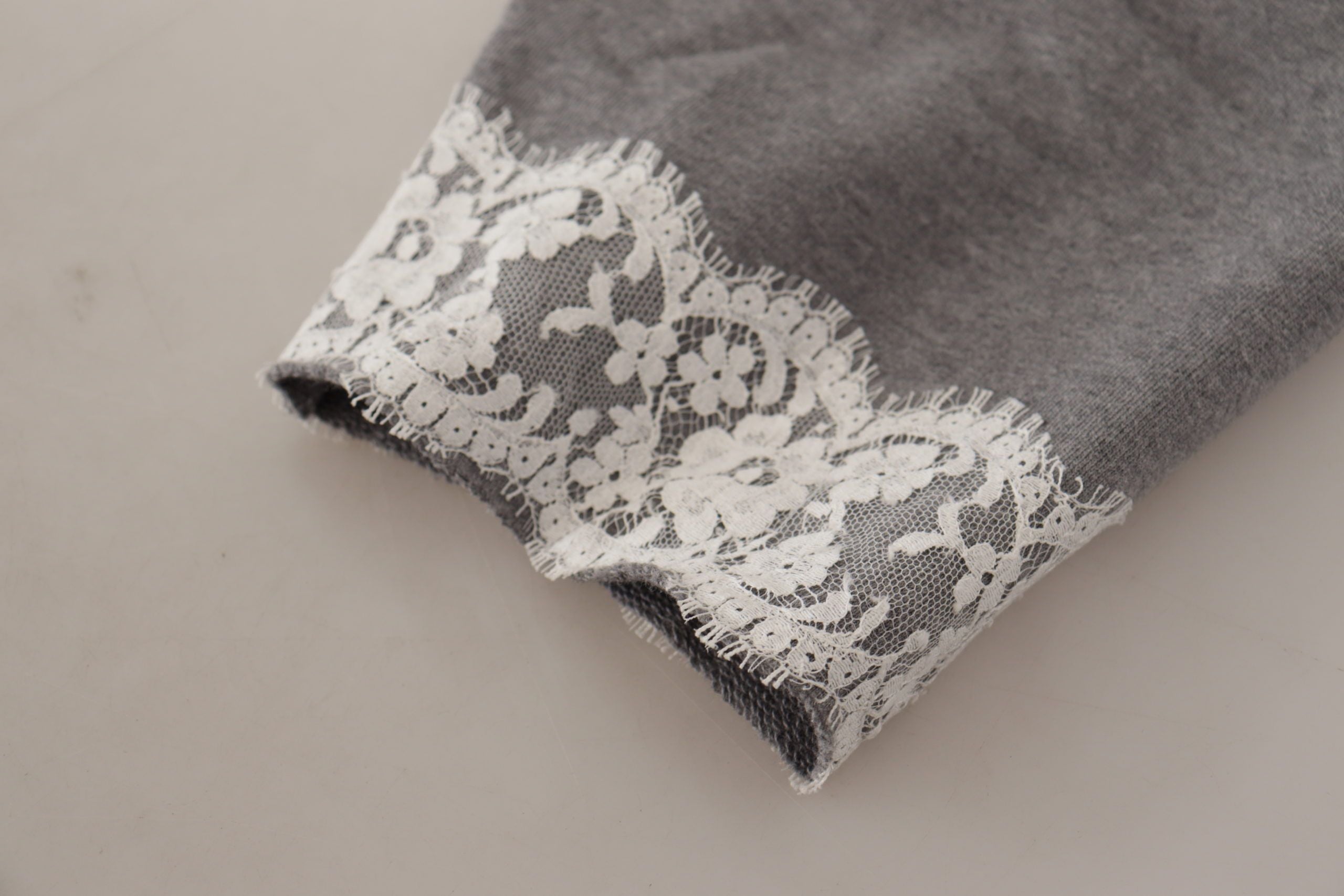 Dolce & Gabbana Chic Grey Cotton Heart Tee with Bell Sleeves - DEA STILOSA MILANO