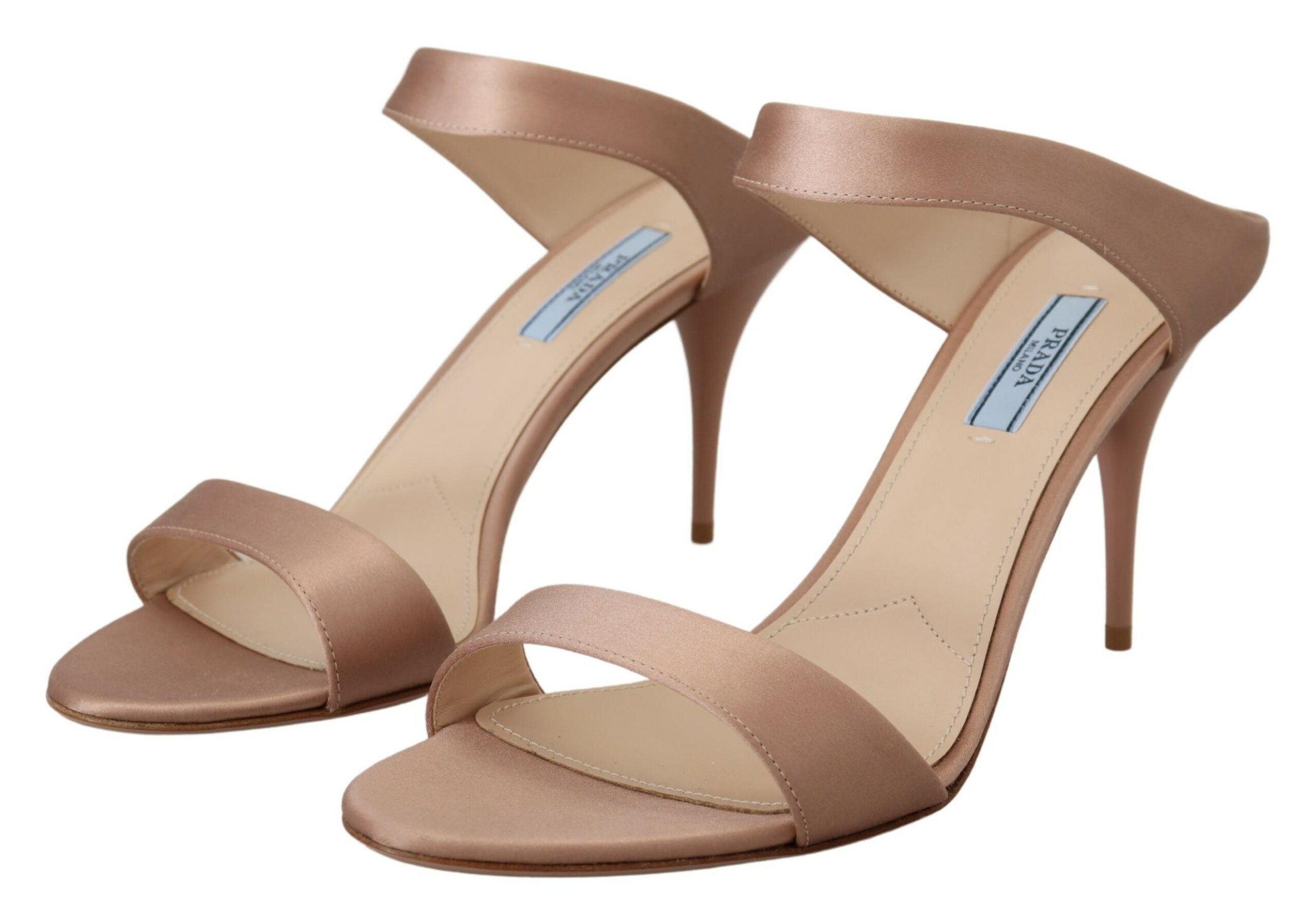 Prada Glimmering Rose Gold Leather Heels - DEA STILOSA MILANO