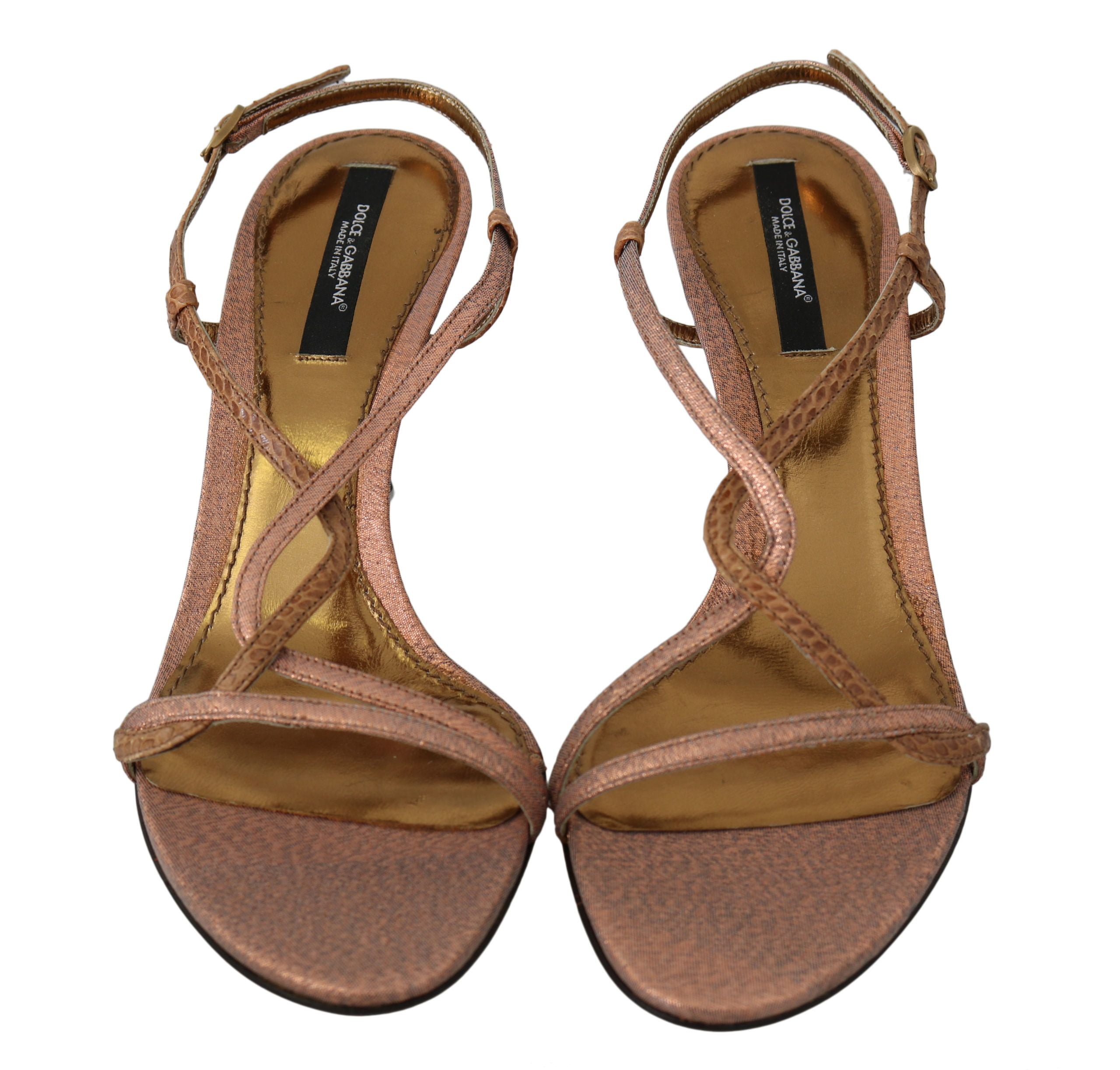Dolce & Gabbana Chic Ankle Strap Sandals in Pink and Brown - DEA STILOSA MILANO