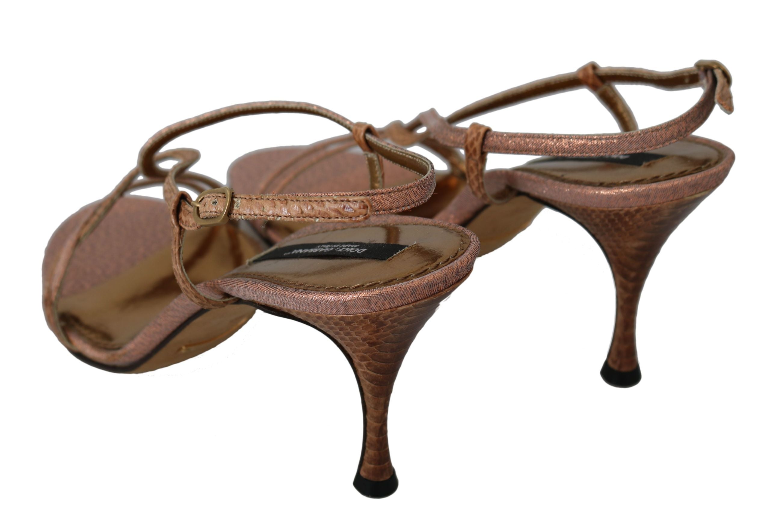Dolce & Gabbana Chic Ankle Strap Sandals in Pink and Brown - DEA STILOSA MILANO