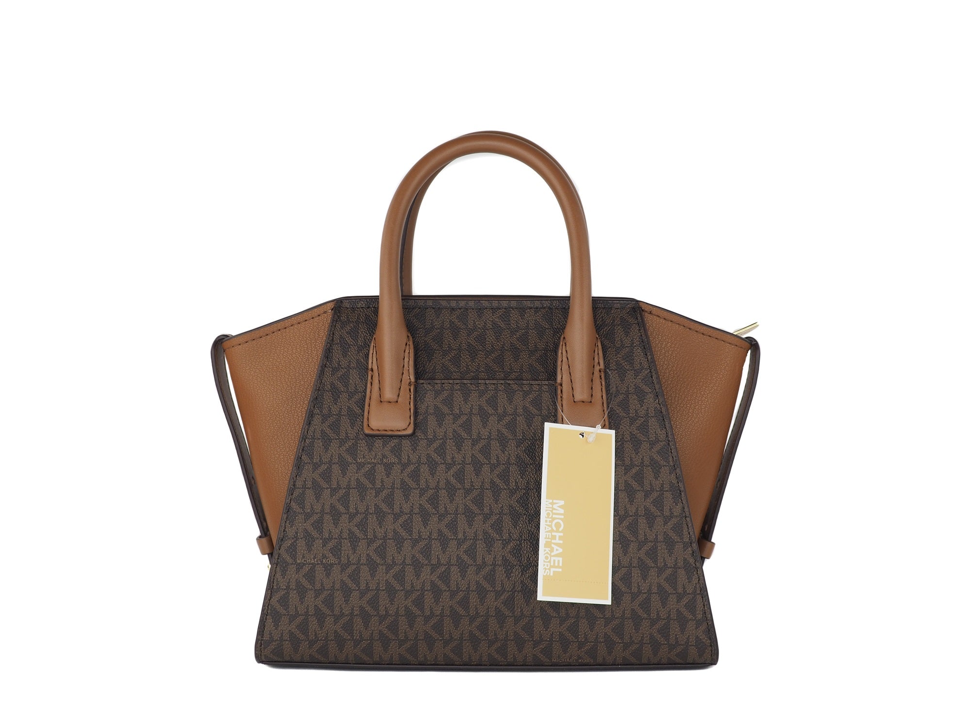 Michael Kors Avril Small Black PVC Leather Top Zip Satchel Crossbody Bag Purse - DEA STILOSA MILANO