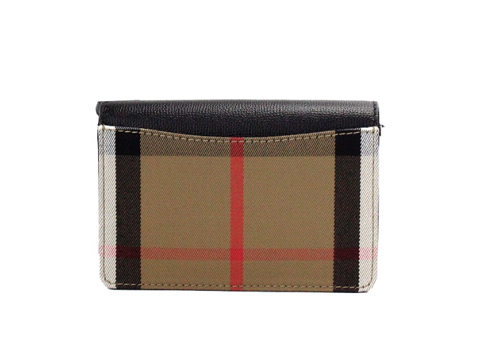 Burberry Hampshire Small House Check Canvas Black Derby Leather Crossbody Bag - DEA STILOSA MILANO