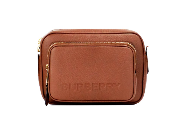 Burberry Small Branded Tan Brown Leather Camera Crossbody Bag - DEA STILOSA MILANO