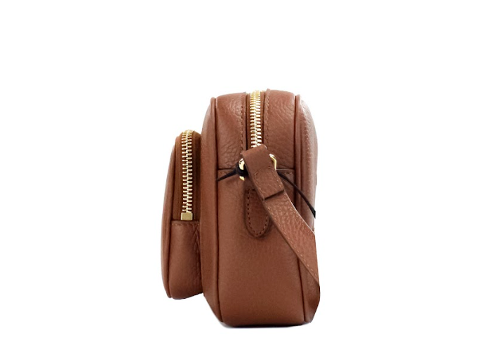Burberry Small Branded Tan Brown Leather Camera Crossbody Bag - DEA STILOSA MILANO