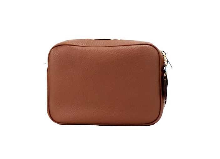 Burberry Small Branded Tan Brown Leather Camera Crossbody Bag - DEA STILOSA MILANO