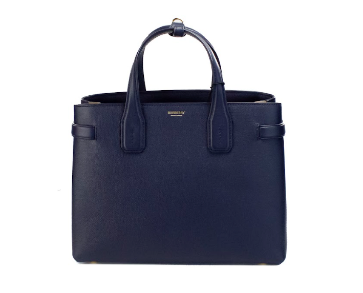 Burberry Banner Medium Regency Blue Leather Tote Crossbody Handbag Purse - DEA STILOSA MILANO